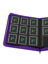 Load image into Gallery viewer, Palms Off Gaming- STEALTH 9 Pocket Zip Trading Card Binder - PURPLE