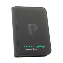 Load image into Gallery viewer, Palms Off Gaming- Collector's Series 4 Pocket Zip Trading Card Binder- BLACK