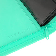 Load image into Gallery viewer, Palms Off Gaming- STEALTH 9 Pocket Zip Trading Card Binder - TURQUOISE