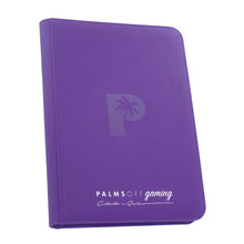 Load image into Gallery viewer, Palms Off Gaming- Collector's Series 9 Pocket Zip Trading Card Binder- PURPLE