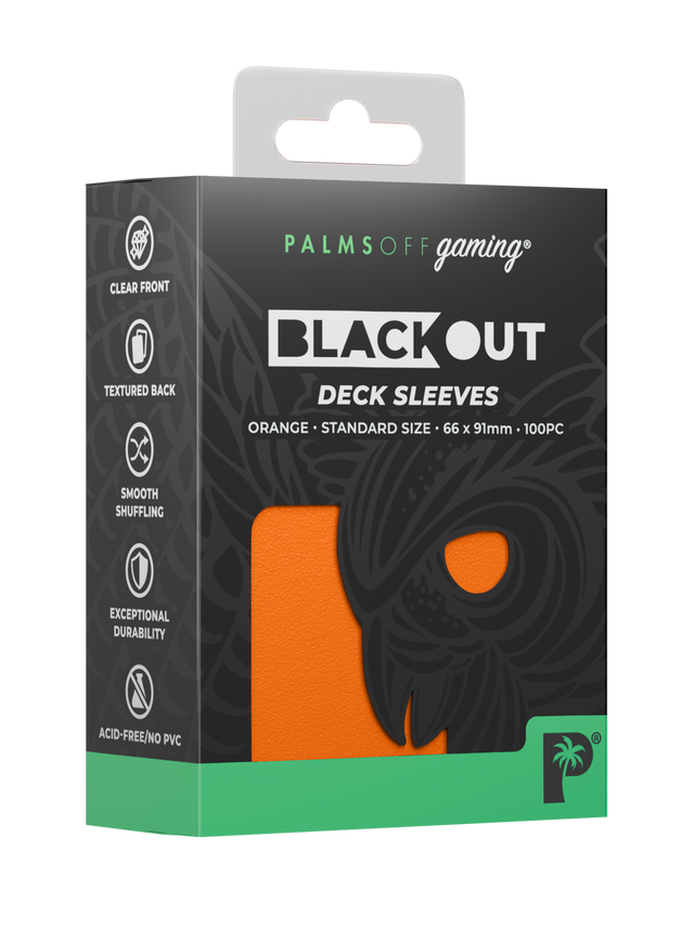 Palms Off Gaming- Blackout Deck Sleeves- ORANGE