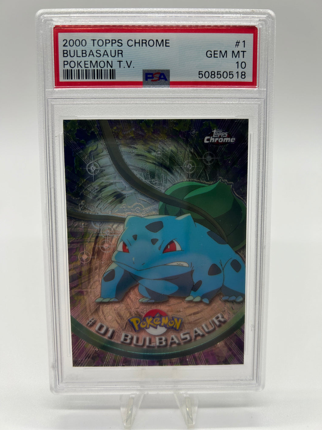 Pokemon TCG- Topps Chrome Bulbasaur #01 Foil Series 1 PSA 10