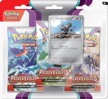 Load image into Gallery viewer, Pokemon TCG- Scarlet &amp; Violet 2 Paldea Evolved Three booster blister
