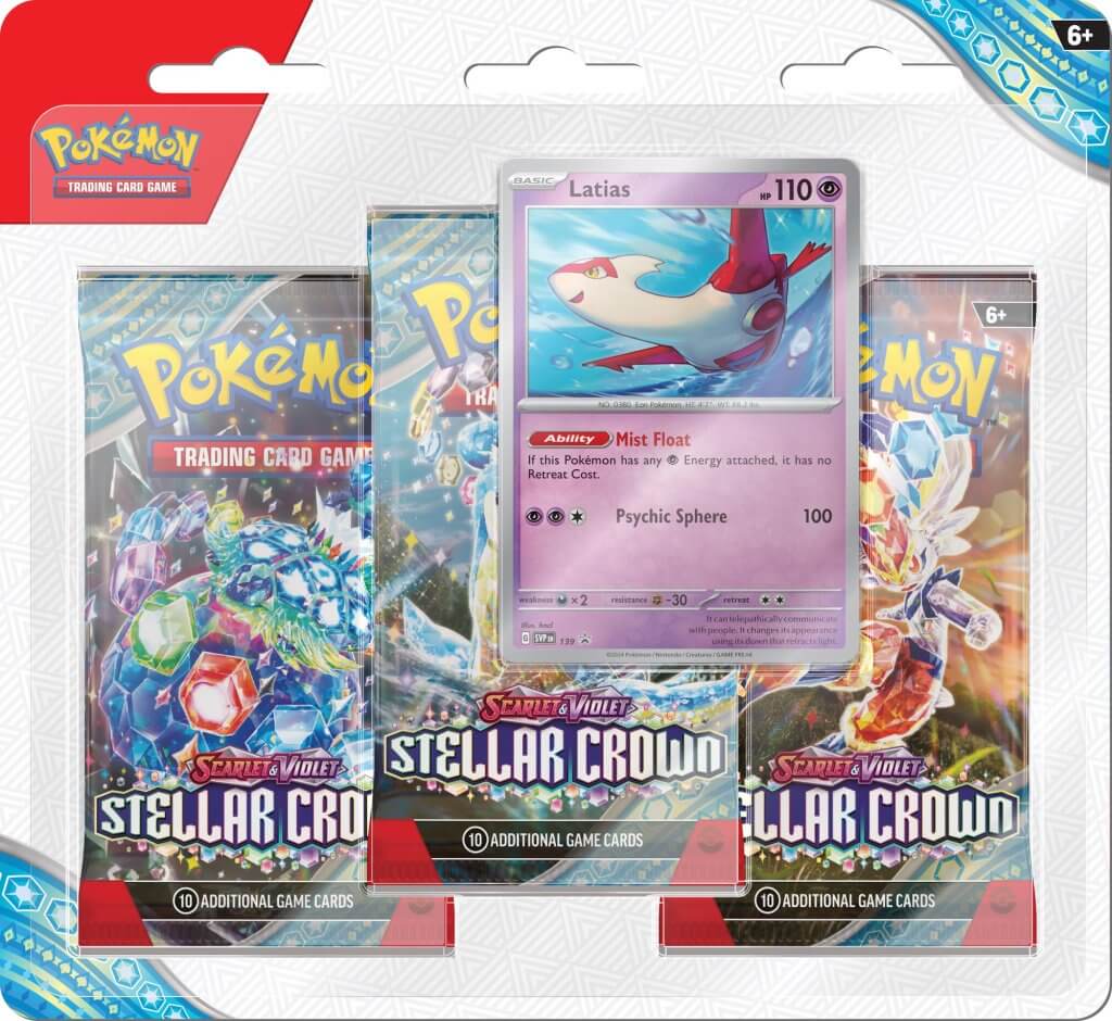 Pokemon TCG - Scarlet & Violet 7 Stellar Crown Three Booster Blister