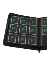 Load image into Gallery viewer, Palms Off Gaming- STEALTH 9 Pocket Zip Trading Card Binder - BLACK
