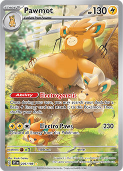 S&V: Scarlet & Violet Base Set- Pawmot Illustration Rare 209/198