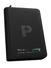 Load image into Gallery viewer, Palms Off Gaming- Collector's Series 4 Pocket Zip Trading Card Binder- BLACK
