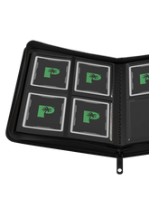 Load image into Gallery viewer, Palms Off Gaming- Collector's Series 4 Pocket Zip Trading Card Binder- BLACK
