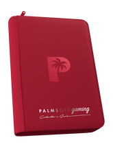 Load image into Gallery viewer, Palms Off Gaming- Collector's Series 4 Pocket Zip Trading Card Binder - RED
