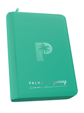 Load image into Gallery viewer, Palms Off Gaming- Collector's Series 4 Pocket Zip Trading Card Binder- TURQUOISE
