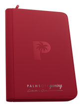 Load image into Gallery viewer, Palms Off Gaming- Collector's Series 9 Pocket Zip Trading Card Binder- RED
