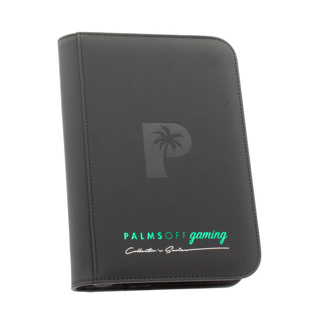 Palms Off Gaming- Collector's Series 4 Pocket Zip Trading Card Binder- BLACK