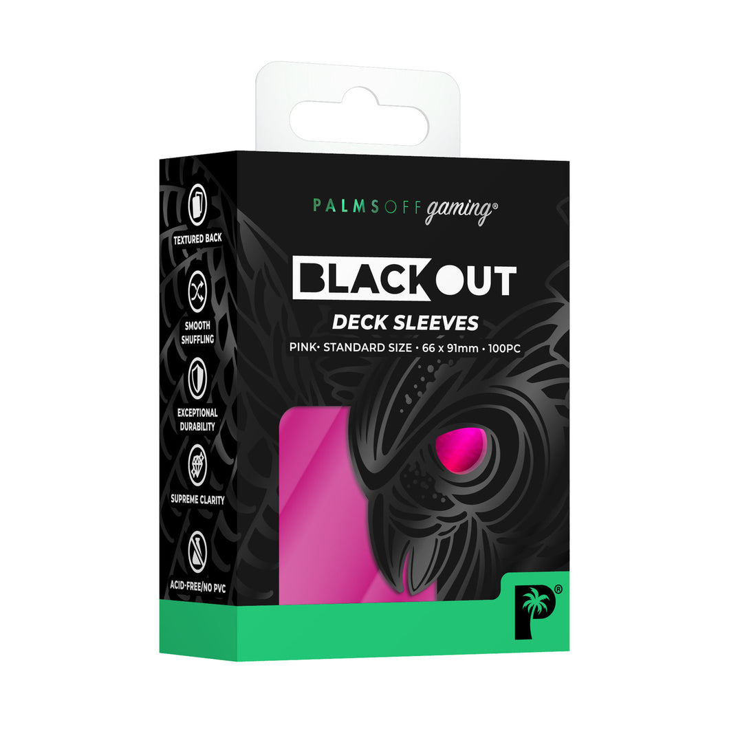 Palms Off Gaming- Blackout Deck Sleeves- PINK