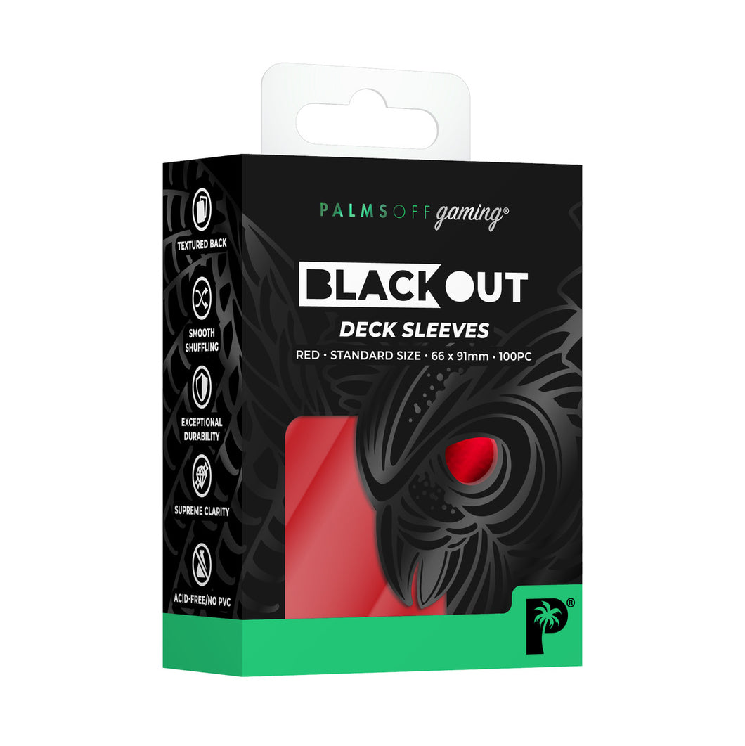 Palms Off Gaming- Blackout Deck Sleeves- RED