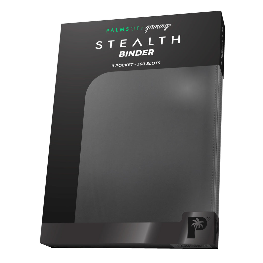 Palms Off Gaming- STEALTH 9 Pocket Zip Trading Card Binder - BLACK