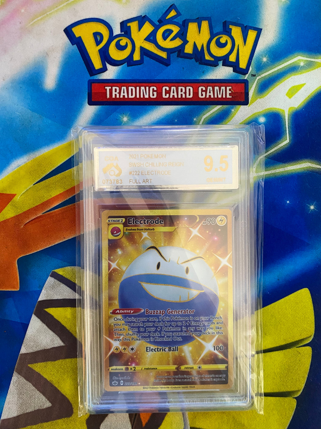 Pokemon TCG- CGA 9.5 Gem Mint Electrode Full Art Secret Rare Gold