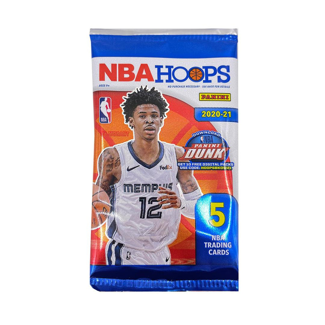 NBA- Panini Hoops Retail 20/21 Trading Cards- 5 Card pack