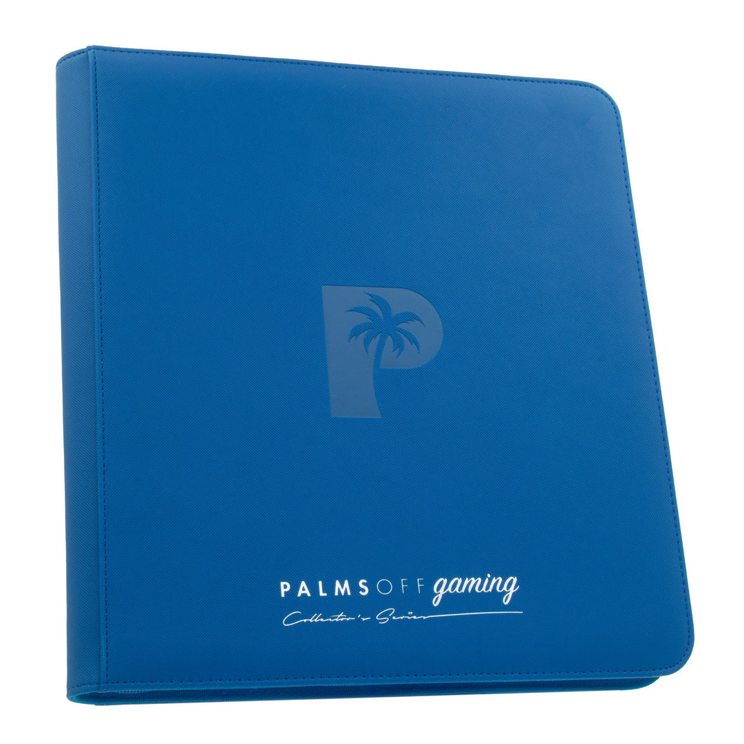 Palms Off Gaming- Collector's Series 12 Pocket Zip Trading Card Binder- BLUE