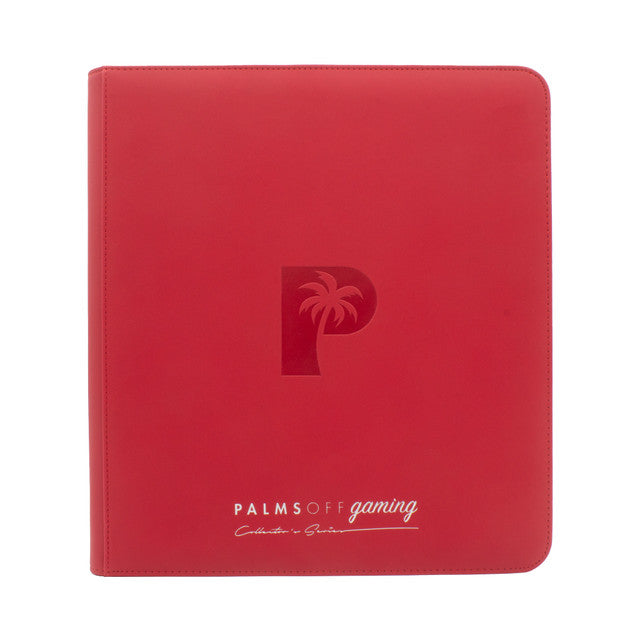 Palms Off Gaming- Collector's Series 12 Pocket Zip Trading Card Binder- RED