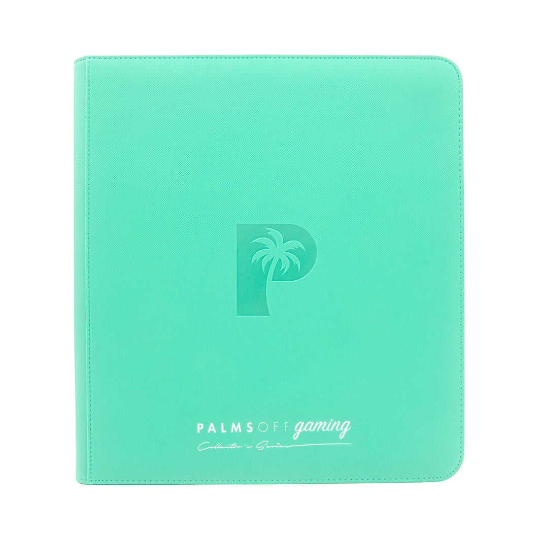 Palms Off Gaming- Collector's Series 12 Pocket Zip Trading Card Binder- TORQUOISE