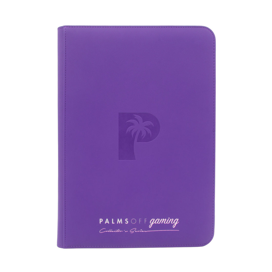 Palms Off Gaming- Collector's Series 9 Pocket Zip Trading Card Binder- PURPLE